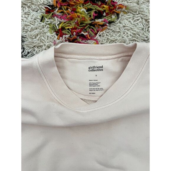 Girlfriend Collective 50/50 Cropped Sweatshirt in Offwhite- Size small - Picture 3 of 3